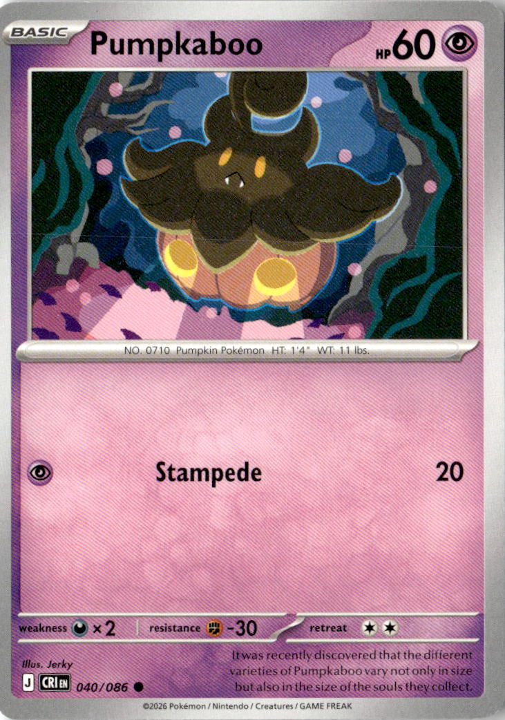 Front of Pumpkaboo 040/086 from Chaos Rising