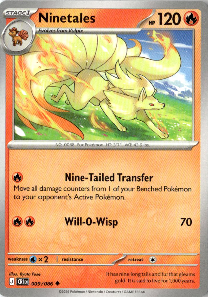 Front of Ninetales 009/086 from Chaos Rising