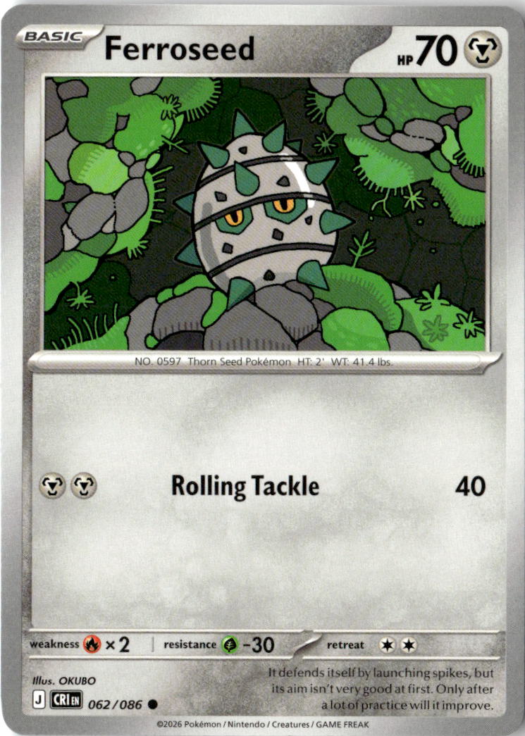 Front of Ferroseed 062/086 from Chaos Rising