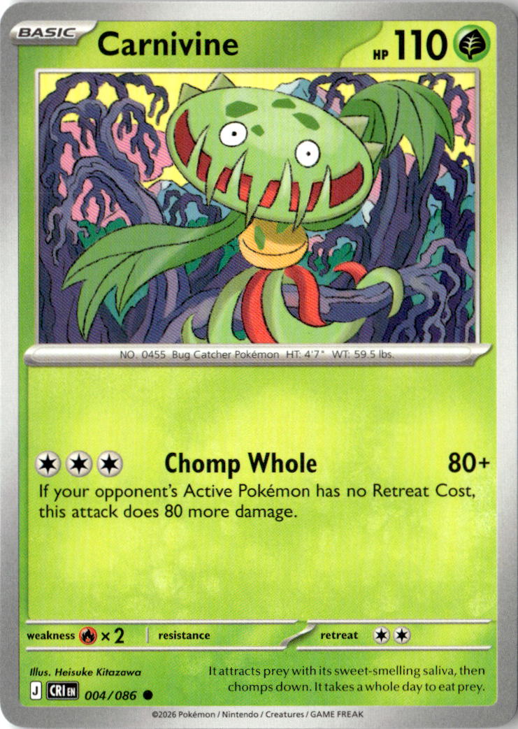 Front of Carnivine 004/086 from Chaos Rising