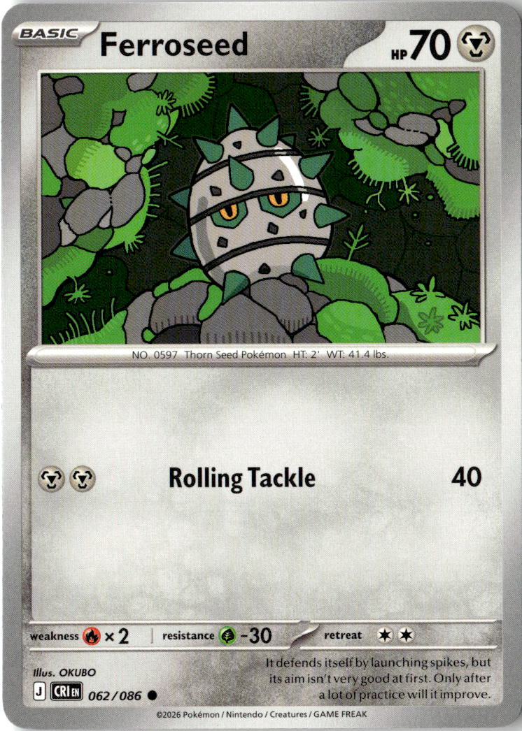 Front of Ferroseed 062/086 from Chaos Rising