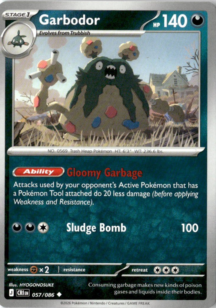 Front of Garbodor 057/086 from Chaos Rising