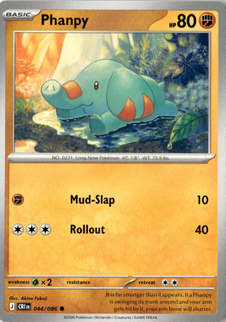 Front of Phanpy 044/086 from Chaos Rising