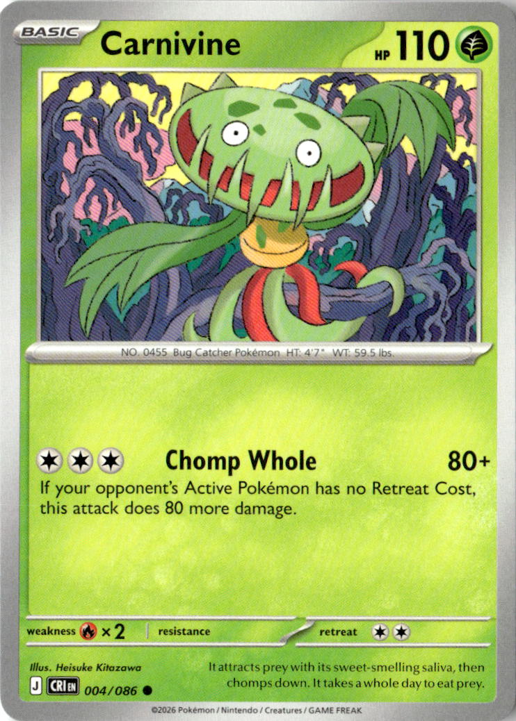 Front of Carnivine 004/086 from Chaos Rising
