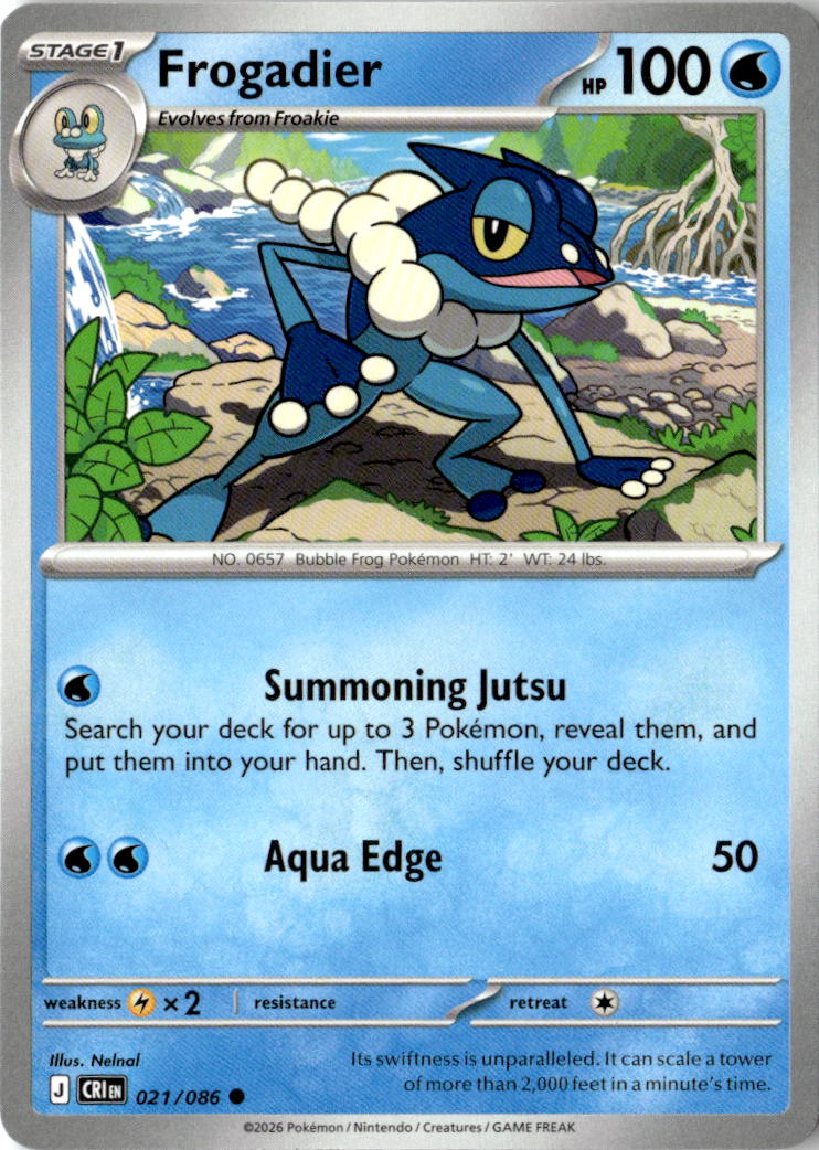 Front of Frogadier 021/086 from Chaos Rising