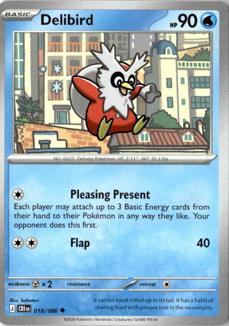 Front of Delibird 018/086 from Chaos Rising