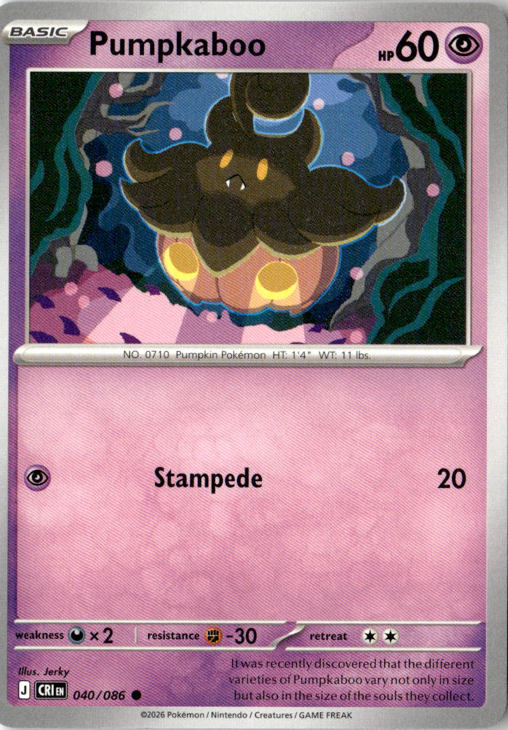 Front of Pumpkaboo 040/086 from Chaos Rising