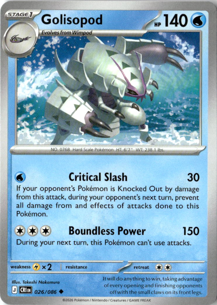 Front of Golisopod 026/086 from Chaos Rising