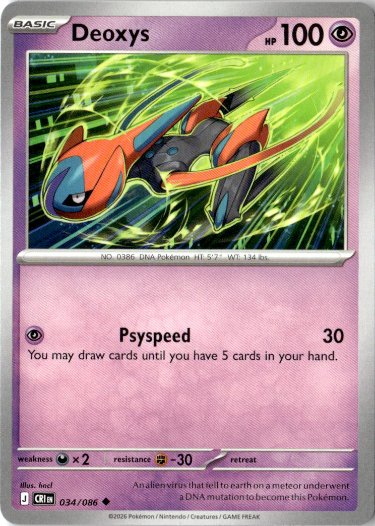 Front of Deoxys 034/086 from Chaos Rising