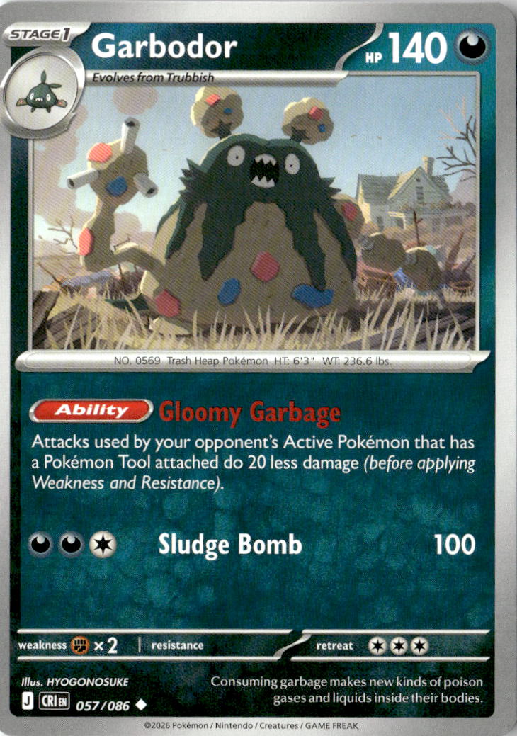 Front of Garbodor 057/086 from Chaos Rising