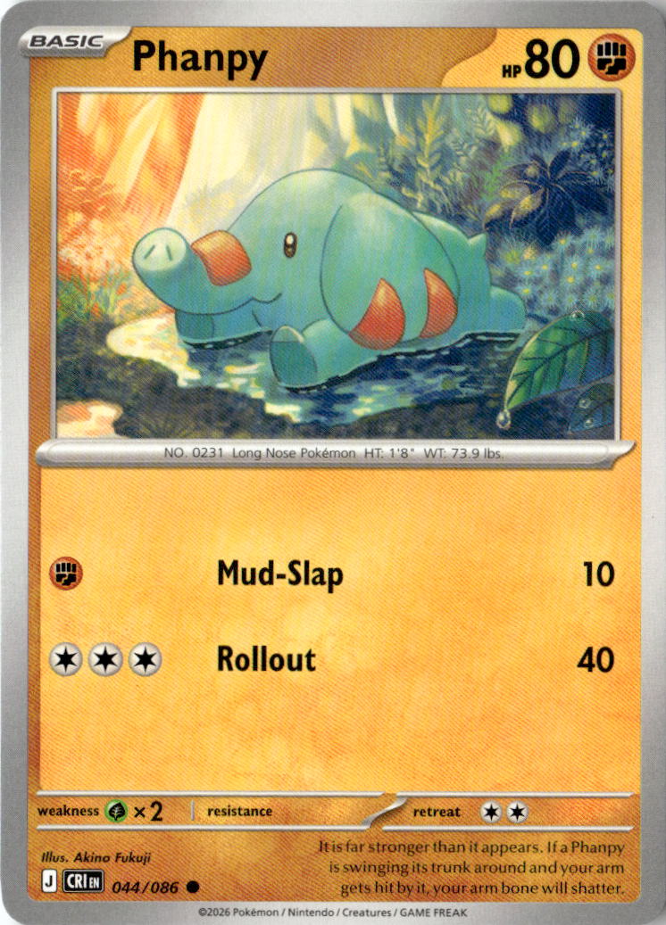Front of Phanpy 044/086 from Chaos Rising