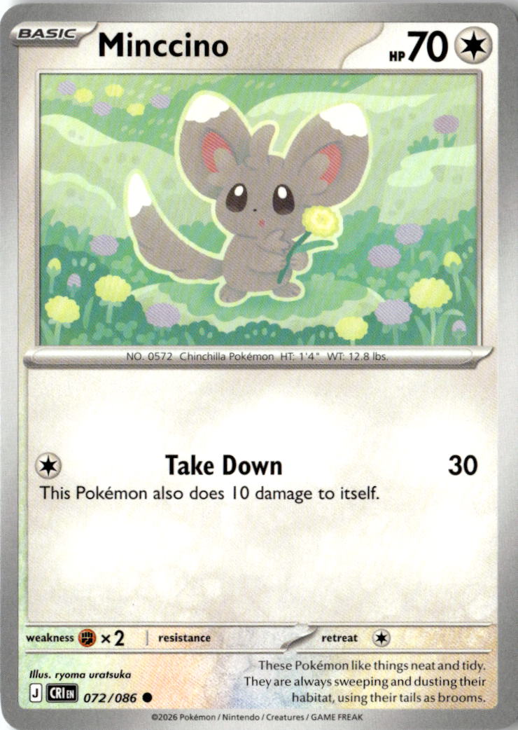 Front of Minccino 072/086 from Chaos Rising