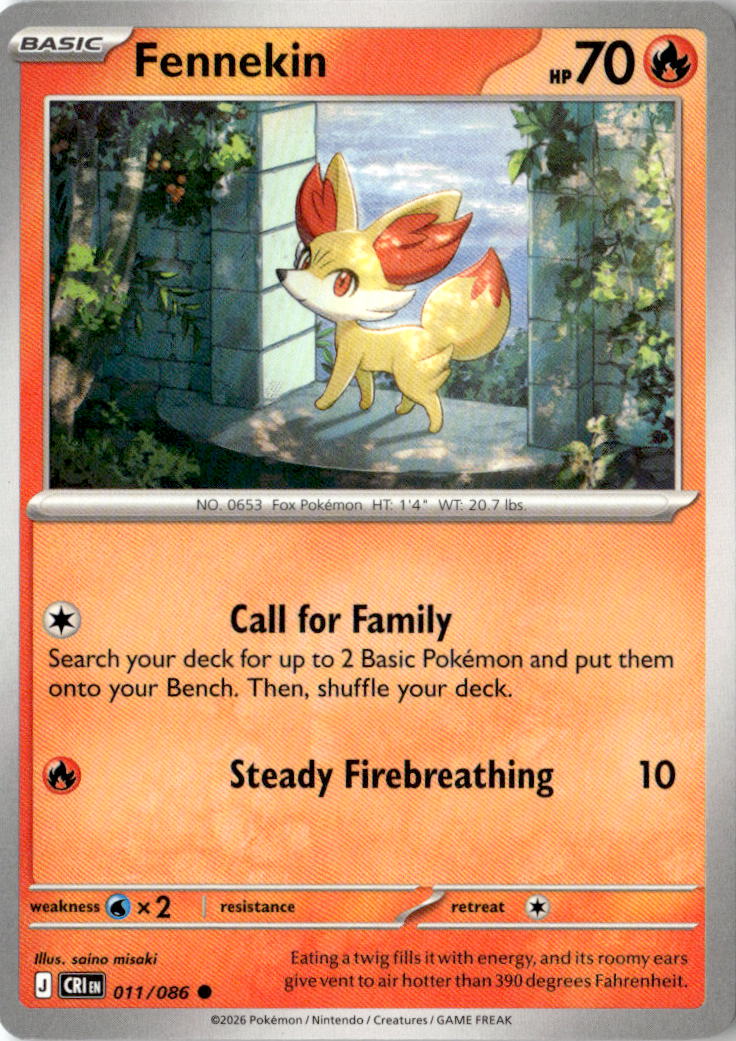 Front of Fennekin 011/086 from Chaos Rising