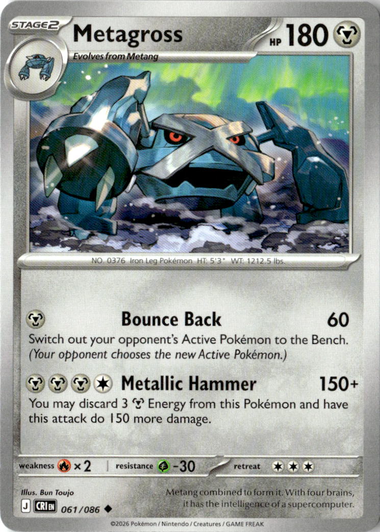 Front of Metagross 061/086 from Chaos Rising