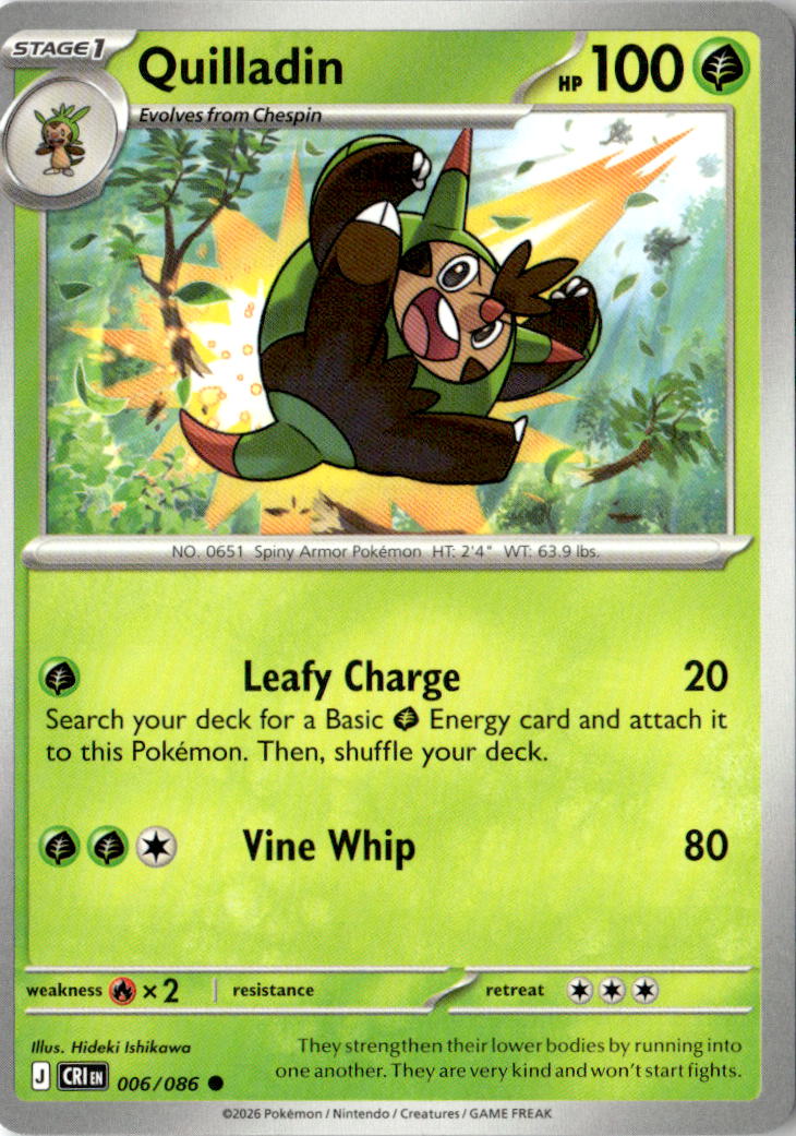 Front of Quilladin 006/086 from Chaos Rising