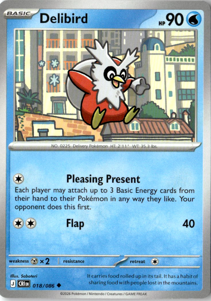 Front of Delibird 018/086 from Chaos Rising