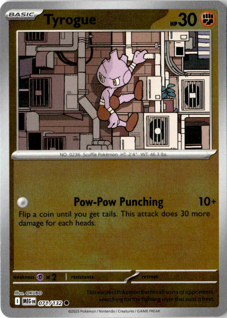 Front of Tyrogue 071/132 from Mega Evolution