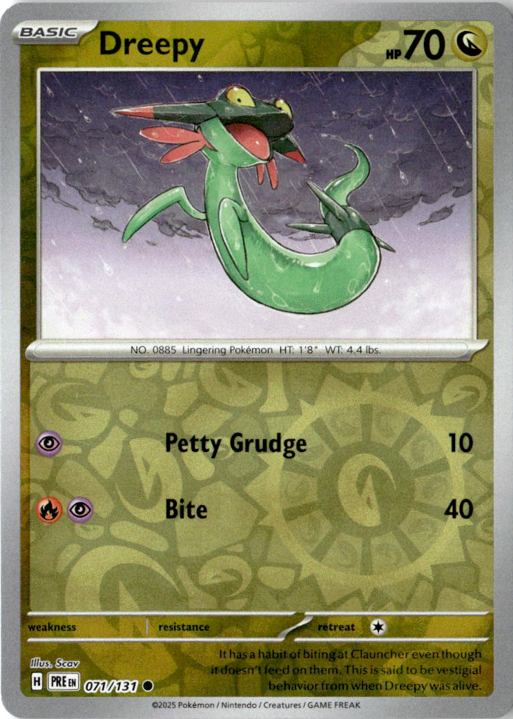 Front of Dreepy 071/131 from Prismatic Evolutions
