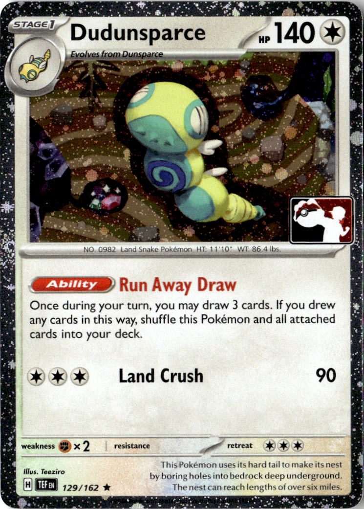 Front of Dudunsparce - 129/162 (Cosmos Holo) 129/162 from Prize Pack Series Cards