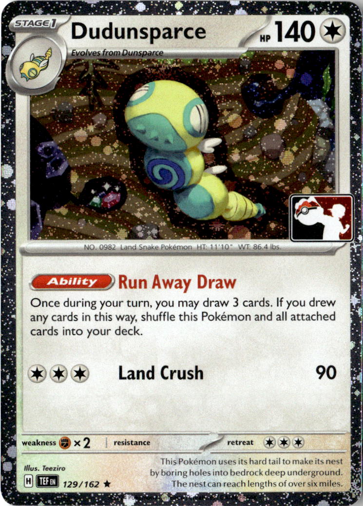 Front of Dudunsparce - 129/162 (Cosmos Holo) 129/162 from Prize Pack Series Cards