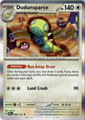 Front of Dudunsparce 080/131 from Prismatic Evolutions