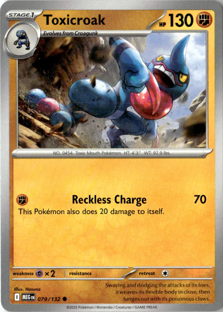 Front of Toxicroak 079/132 from Mega Evolution