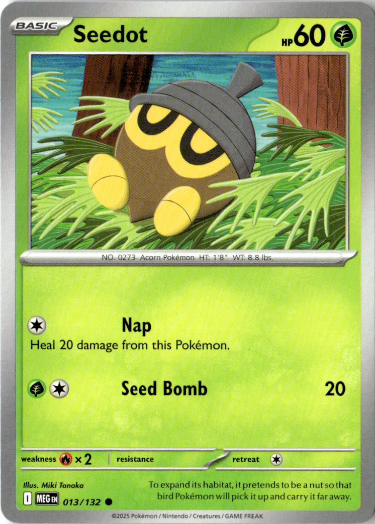 Front of Seedot 013/132 from Mega Evolution