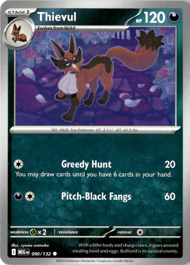 Front of Thievul 090/132 from Mega Evolution
