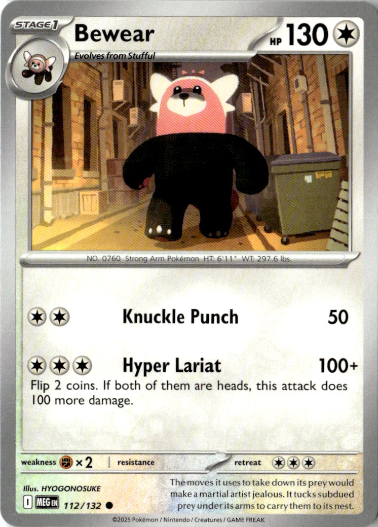 Front of Bewear 112/132 from Mega Evolution