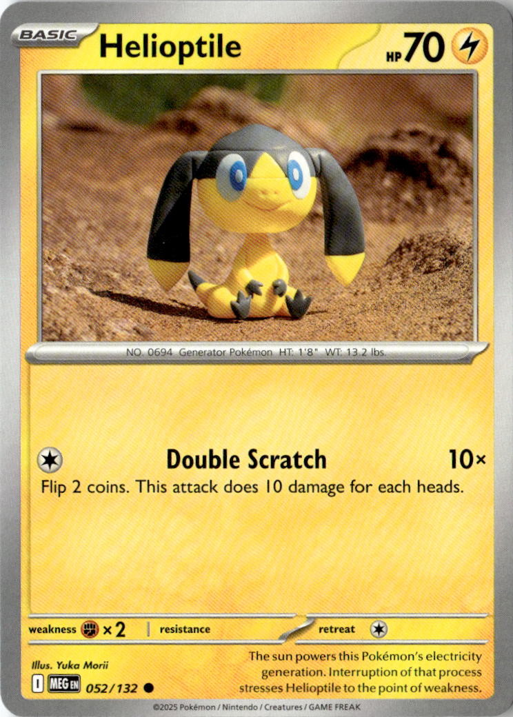 Front of Helioptile 052/132 from Mega Evolution