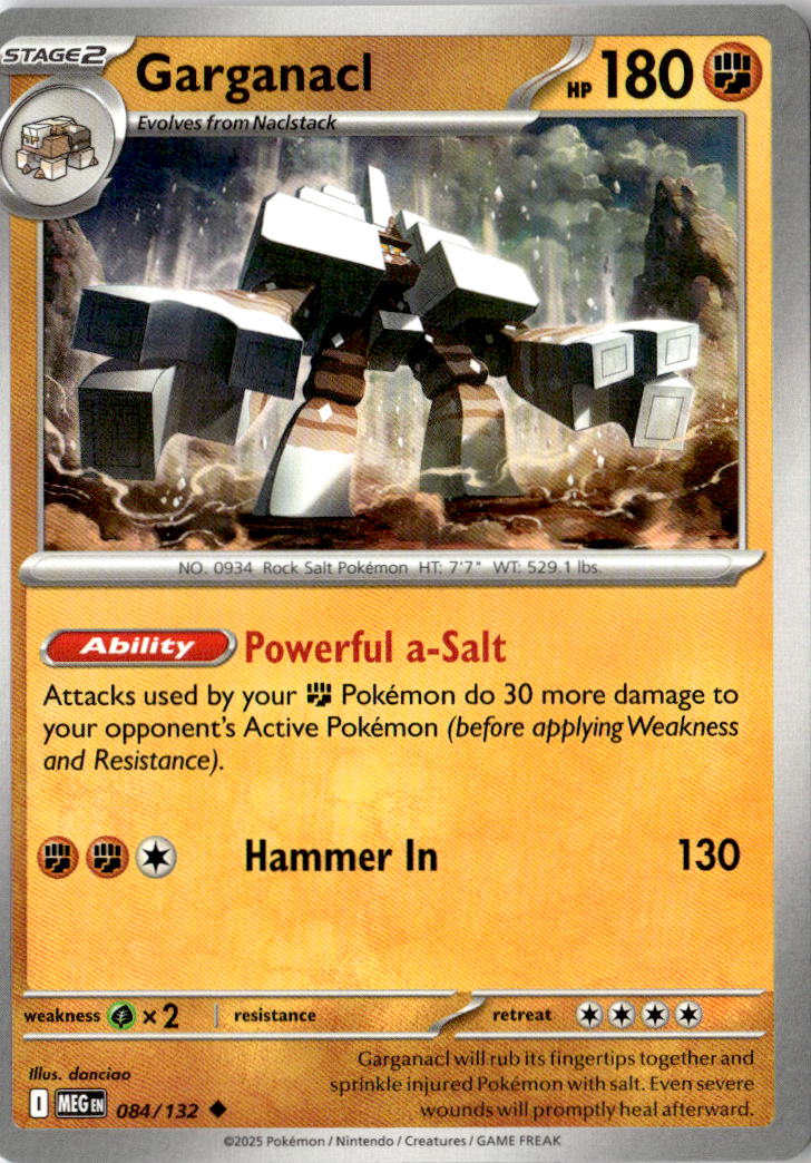 Front of Garganacl 084/132 from Mega Evolution
