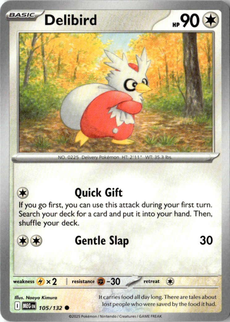 Front of Delibird 105/132 from Mega Evolution