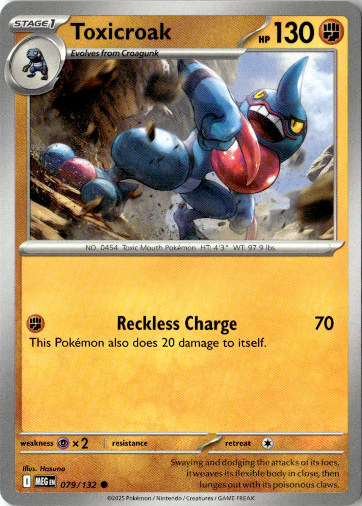 Front of Toxicroak 079/132 from Mega Evolution