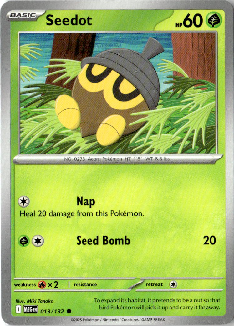 Front of Seedot 013/132 from Mega Evolution