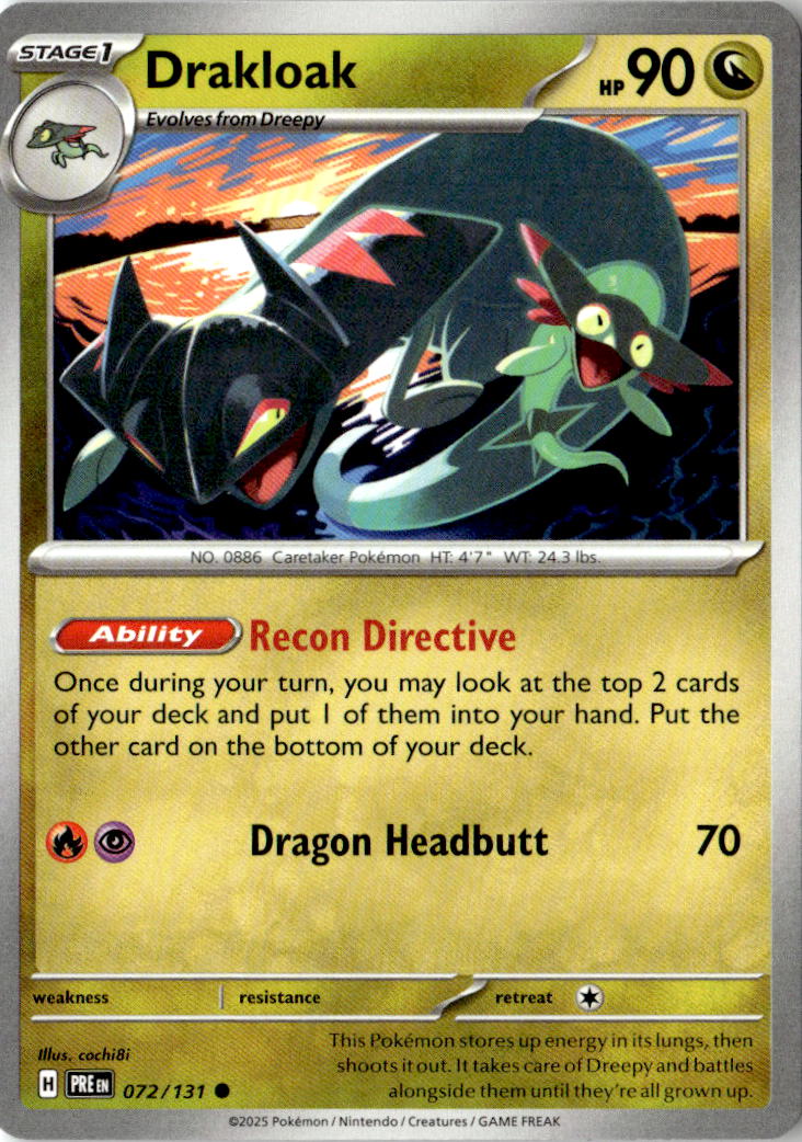 Front of Drakloak 072/131 from Prismatic Evolutions