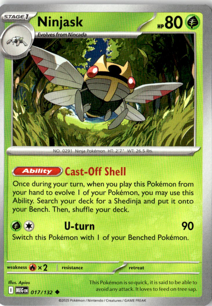 Front of Ninjask 017/132 from Mega Evolution