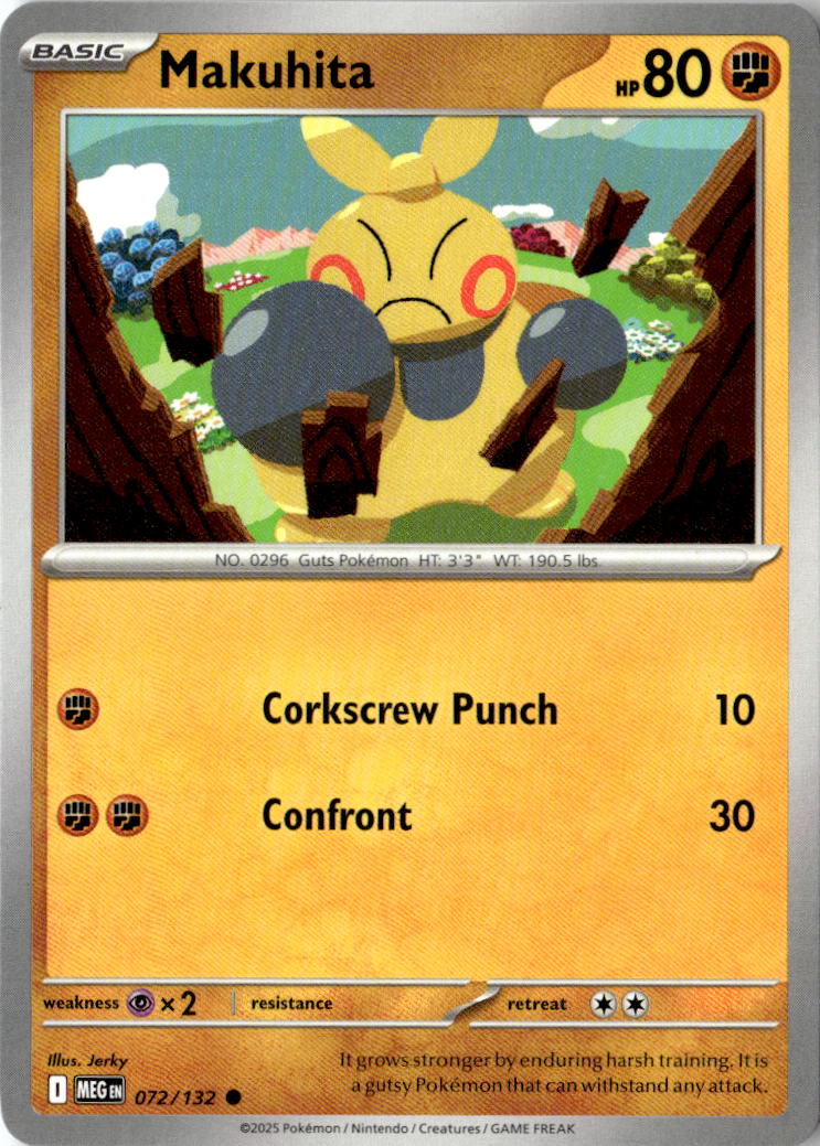 Front of Makuhita 072/132 from Mega Evolution
