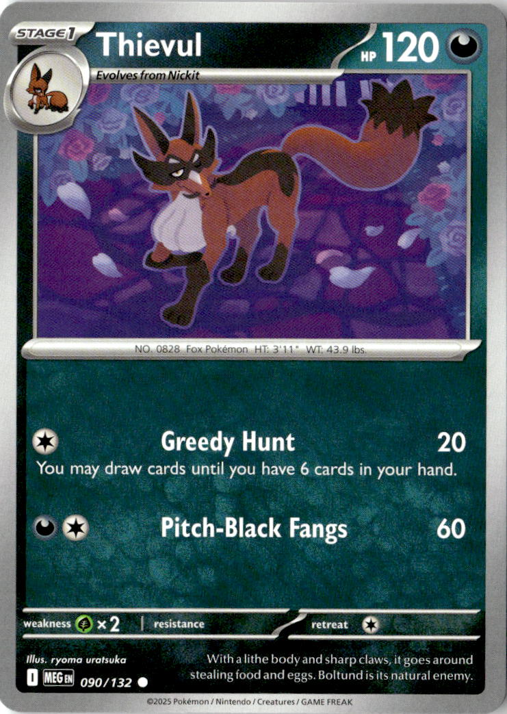 Front of Thievul 090/132 from Mega Evolution