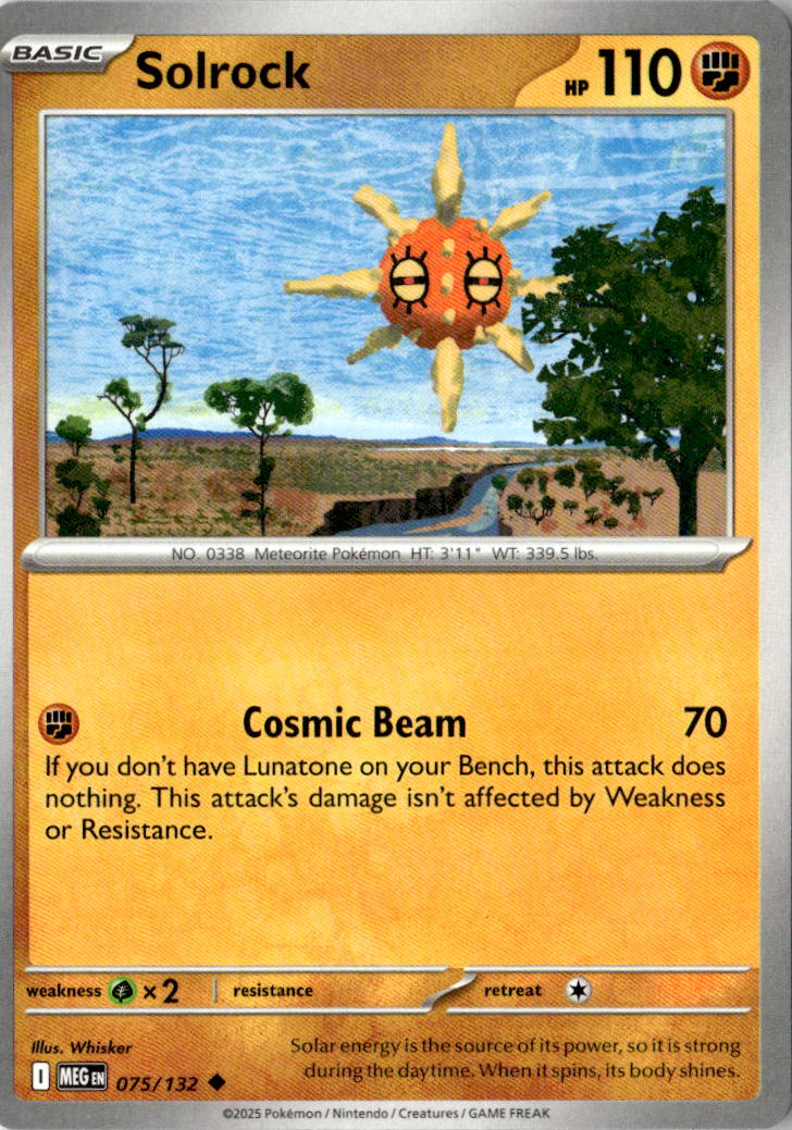 Front of Solrock 075/132 from Mega Evolution