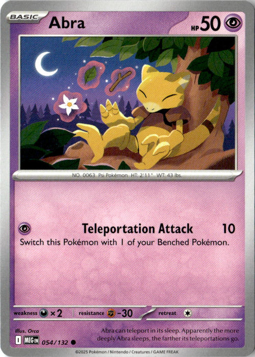 Front of Abra 054/132 from Mega Evolution