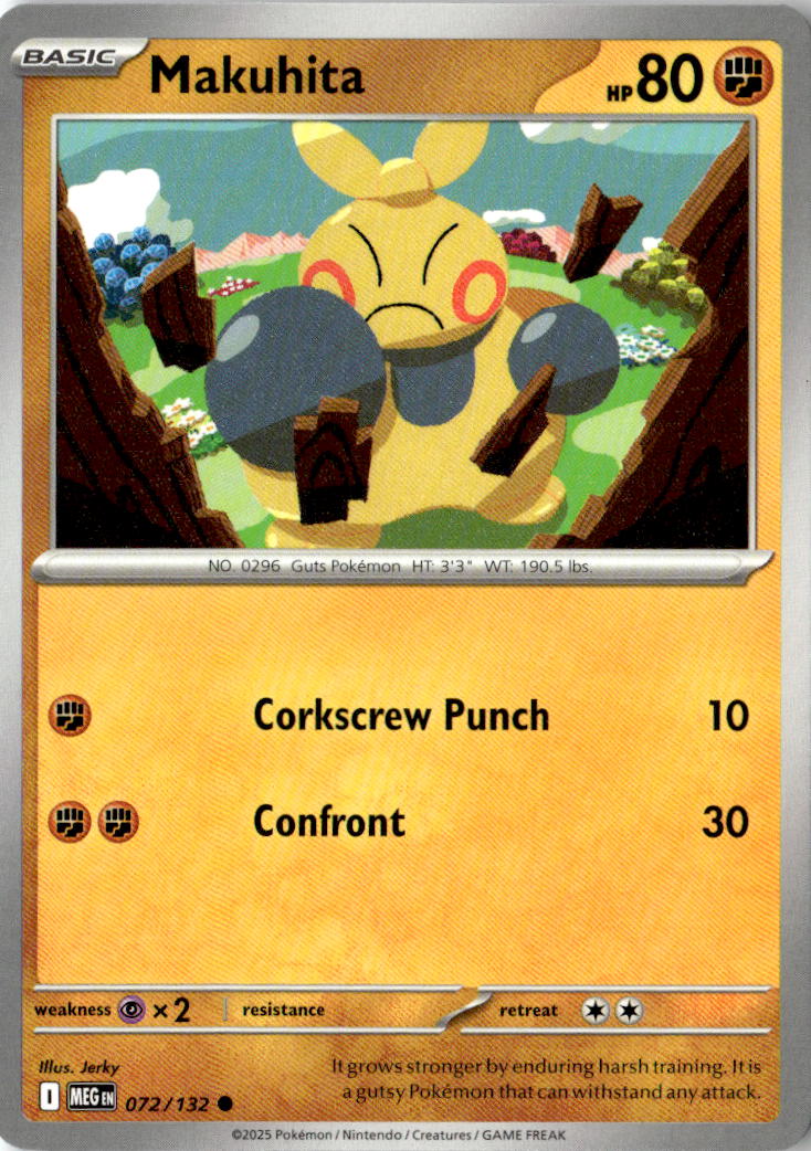 Front of Makuhita 072/132 from Mega Evolution