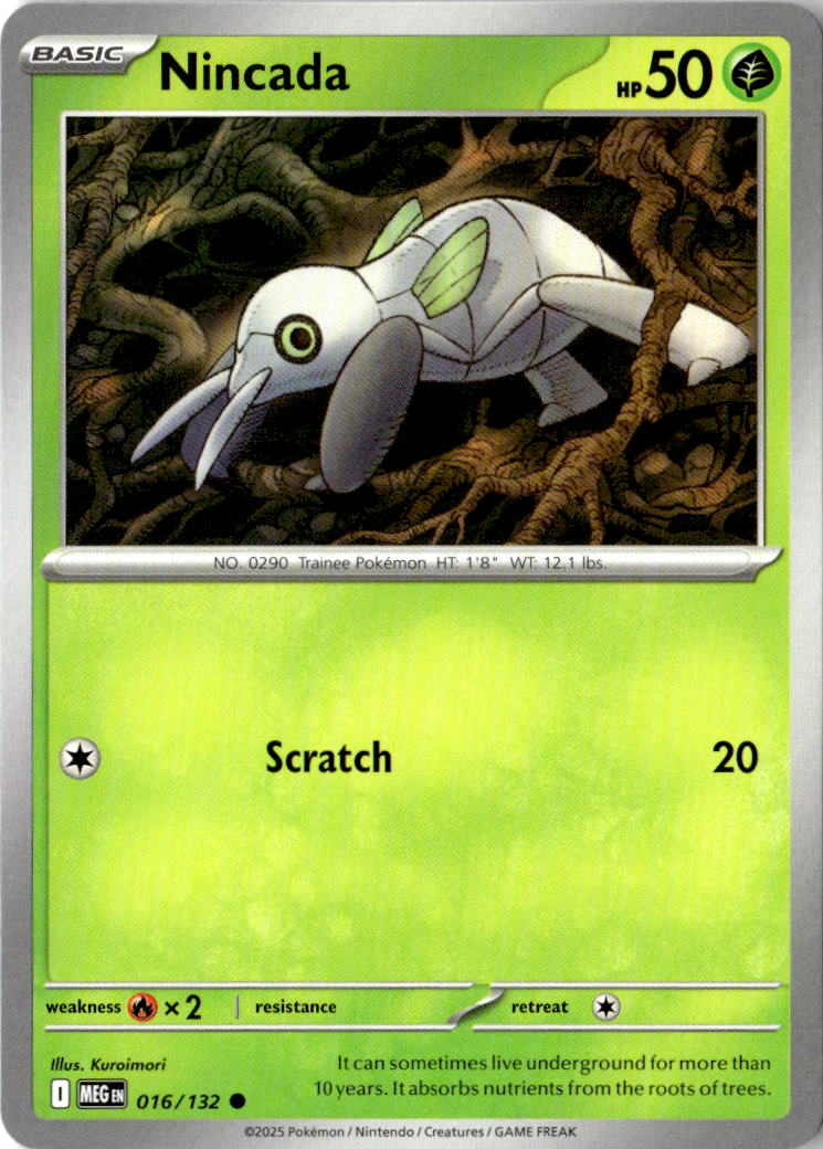 Front of Nincada 016/132 from Mega Evolution