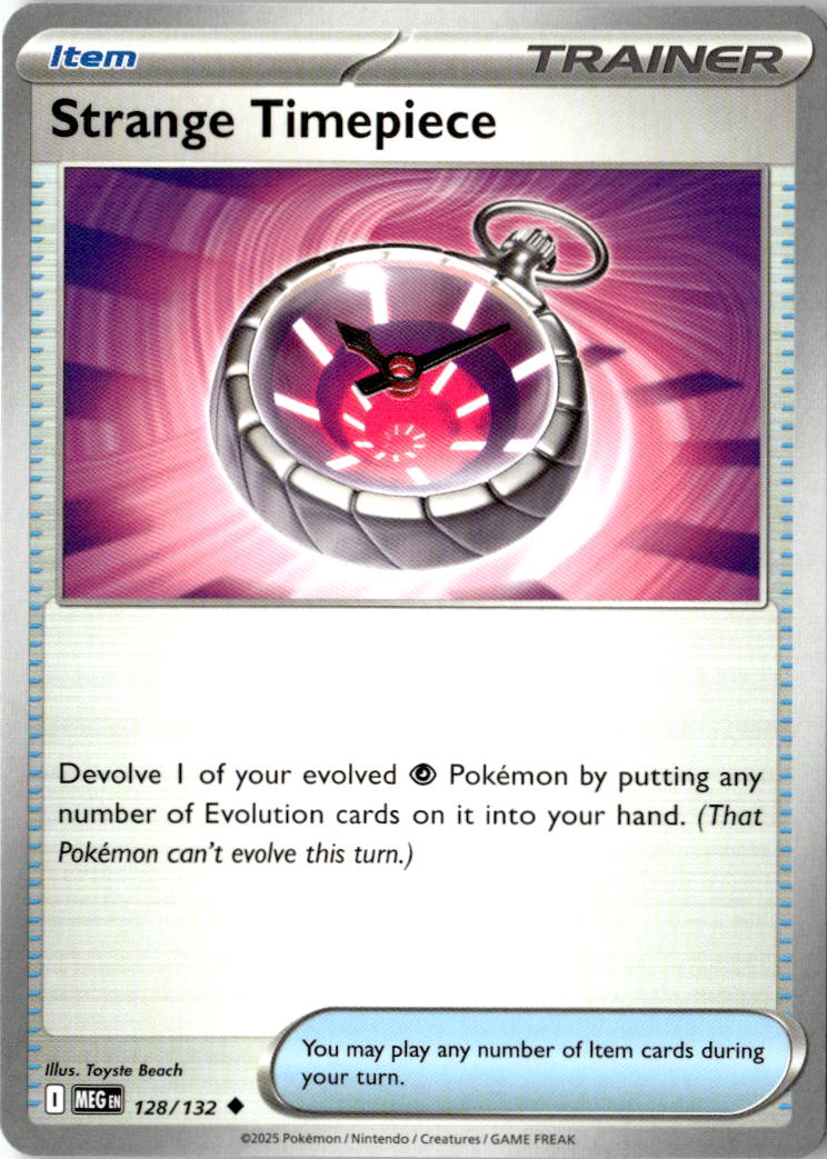 Front of Strange Timepiece 128/132 from Mega Evolution
