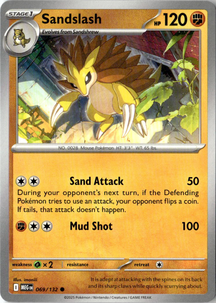 Front of Sandslash 069/132 from Mega Evolution