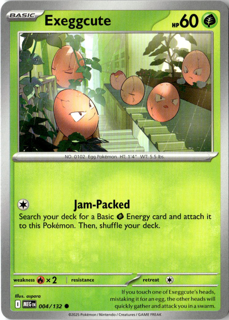 Front of Exeggcute 004/132 from Mega Evolution