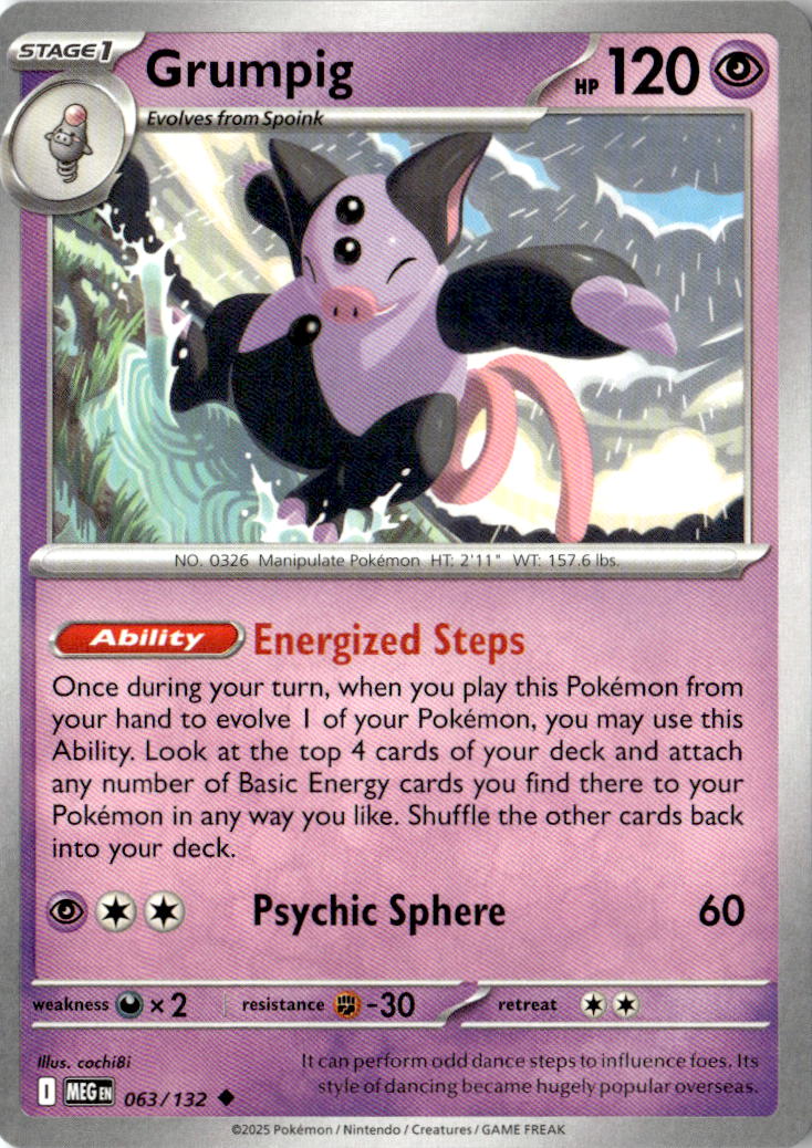 Front of Grumpig 063/132 from Mega Evolution