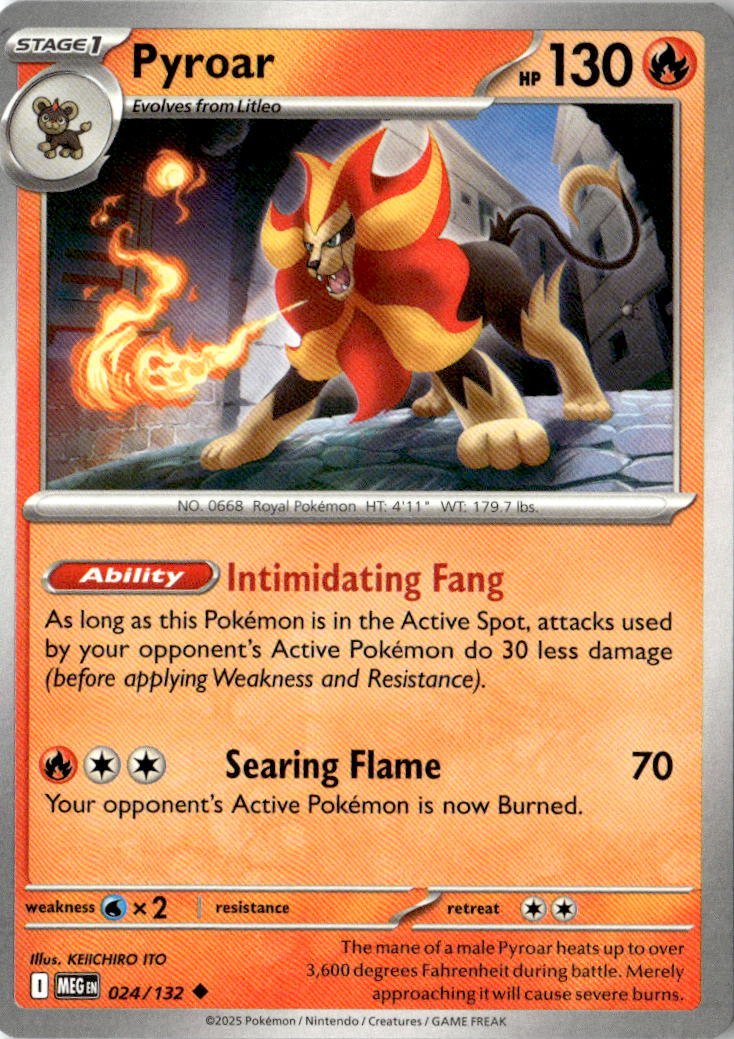 Front of Pyroar 024/132 from Mega Evolution