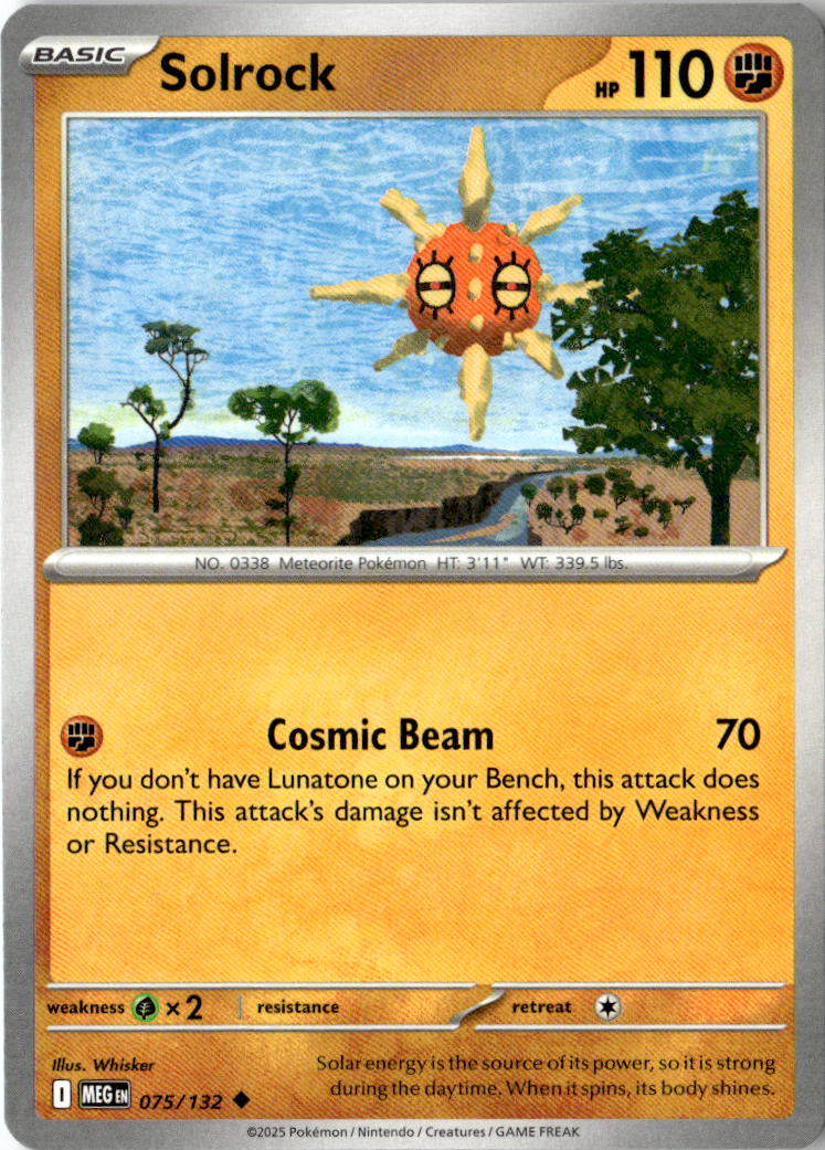 Front of Solrock 075/132 from Mega Evolution