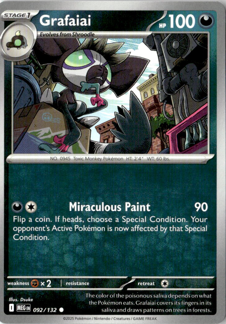 Front of Grafaiai 092/132 from Mega Evolution