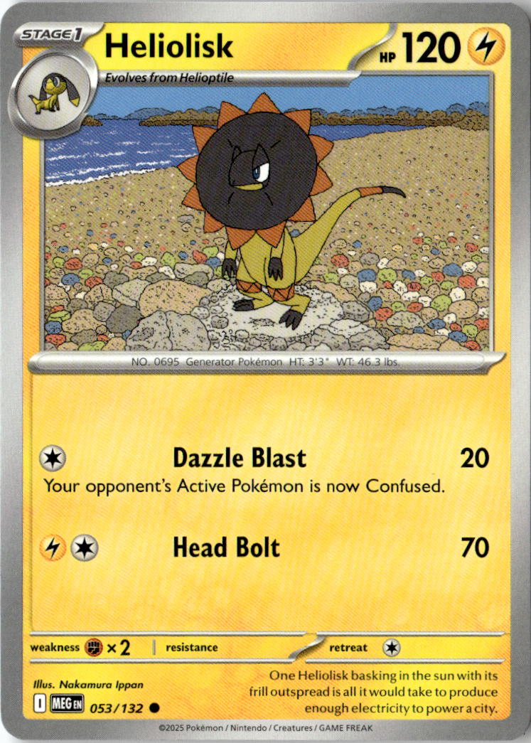 Front of Heliolisk 053/132 from Mega Evolution